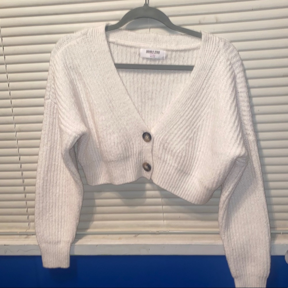 white crop sweater